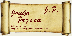 Janko Pržica vizit kartica